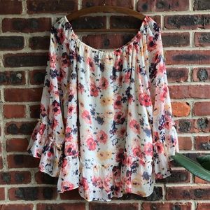 Lucky Brand Off the Shoulder Floral Top
